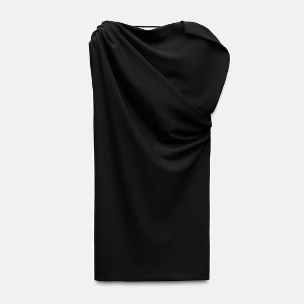 NWT‎ ZARA DRAPED SHORT DRESS SIZE S